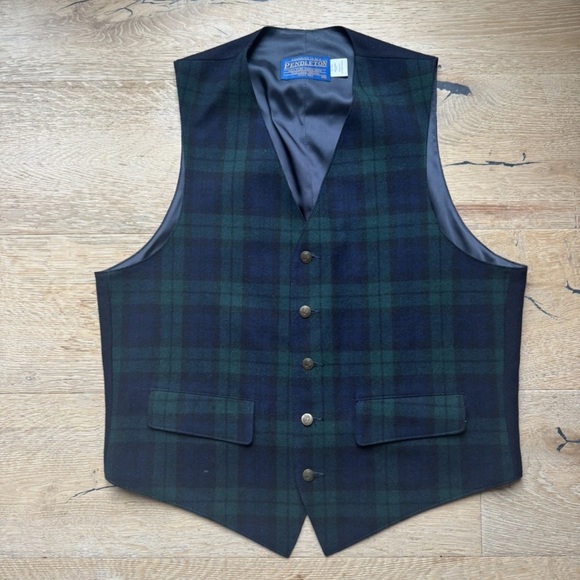 🔥PENDELTONVintage Tartan Blackwatch Vest WOOLSz 42 USA NEW PriceFirm